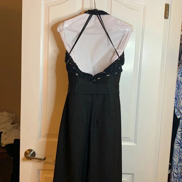 LIKE NEW BRUNELLO CUCINELLI Lace-Effect Halter Jumpsuit size L black - Picture 9 of 15